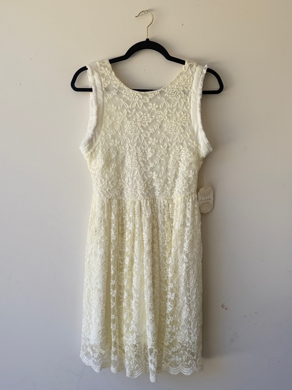 Altar'd State Ivory Lace Fit & Flare Dress